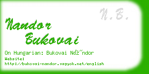nandor bukovai business card